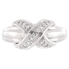 Tiffany & Co. Anello Signature X in oro bianco 18 carati e diamanti