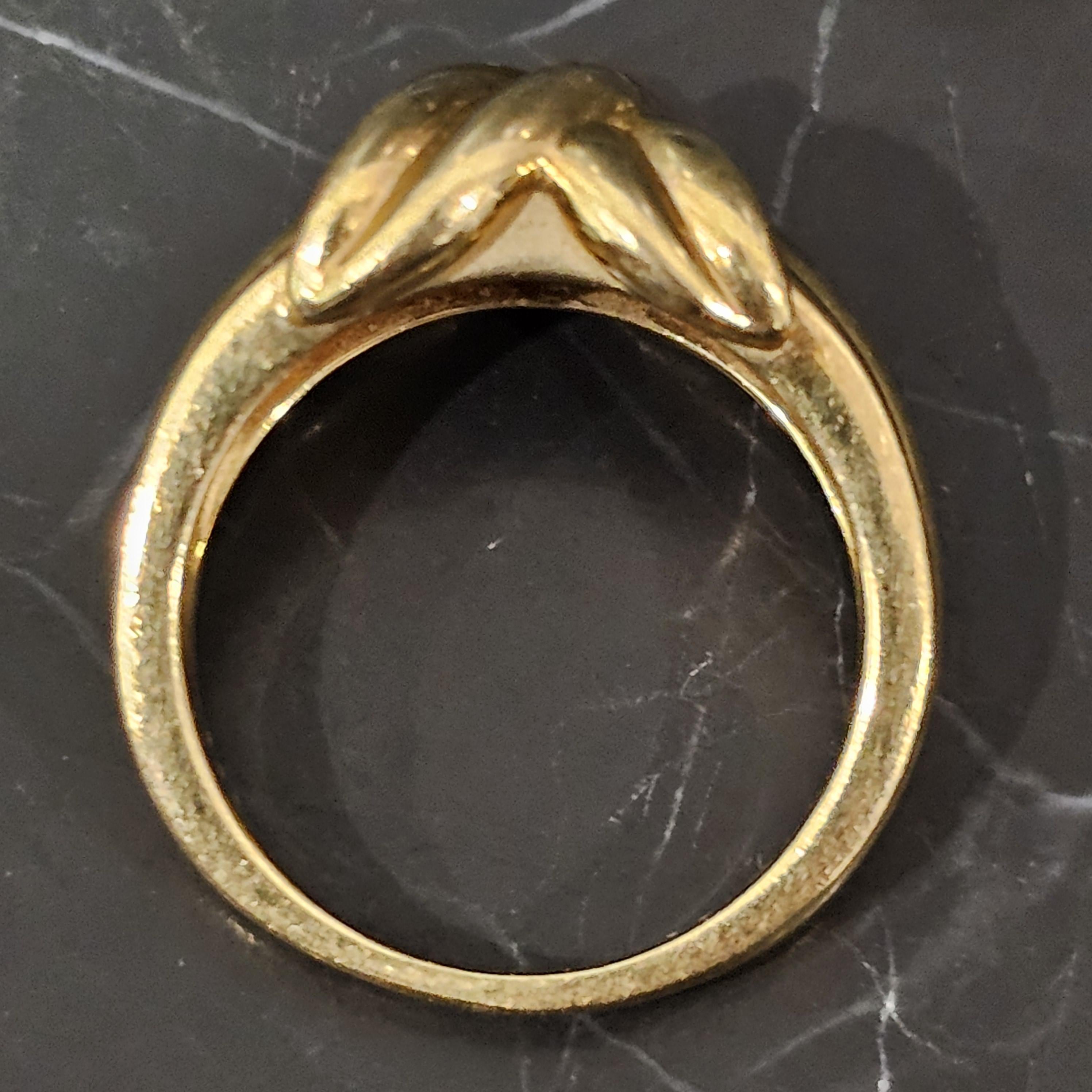 Tiffany & Co. Bague caractéristique en or jaune 18 carats 1990, taille 8,75 12 mm en vente 1