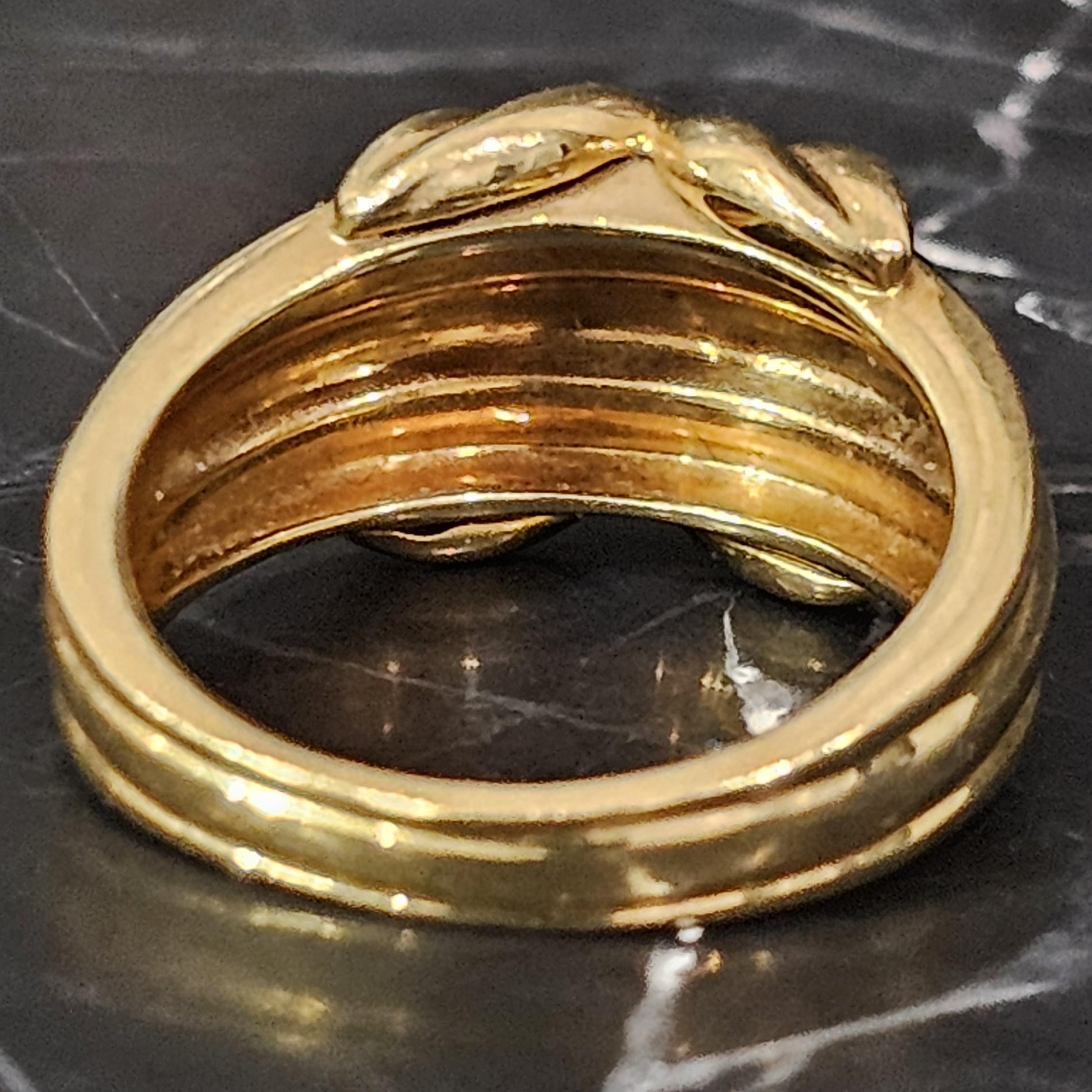 Tiffany & Co. Bague caractéristique en or jaune 18 carats 1990, taille 8,75 12 mm en vente 2