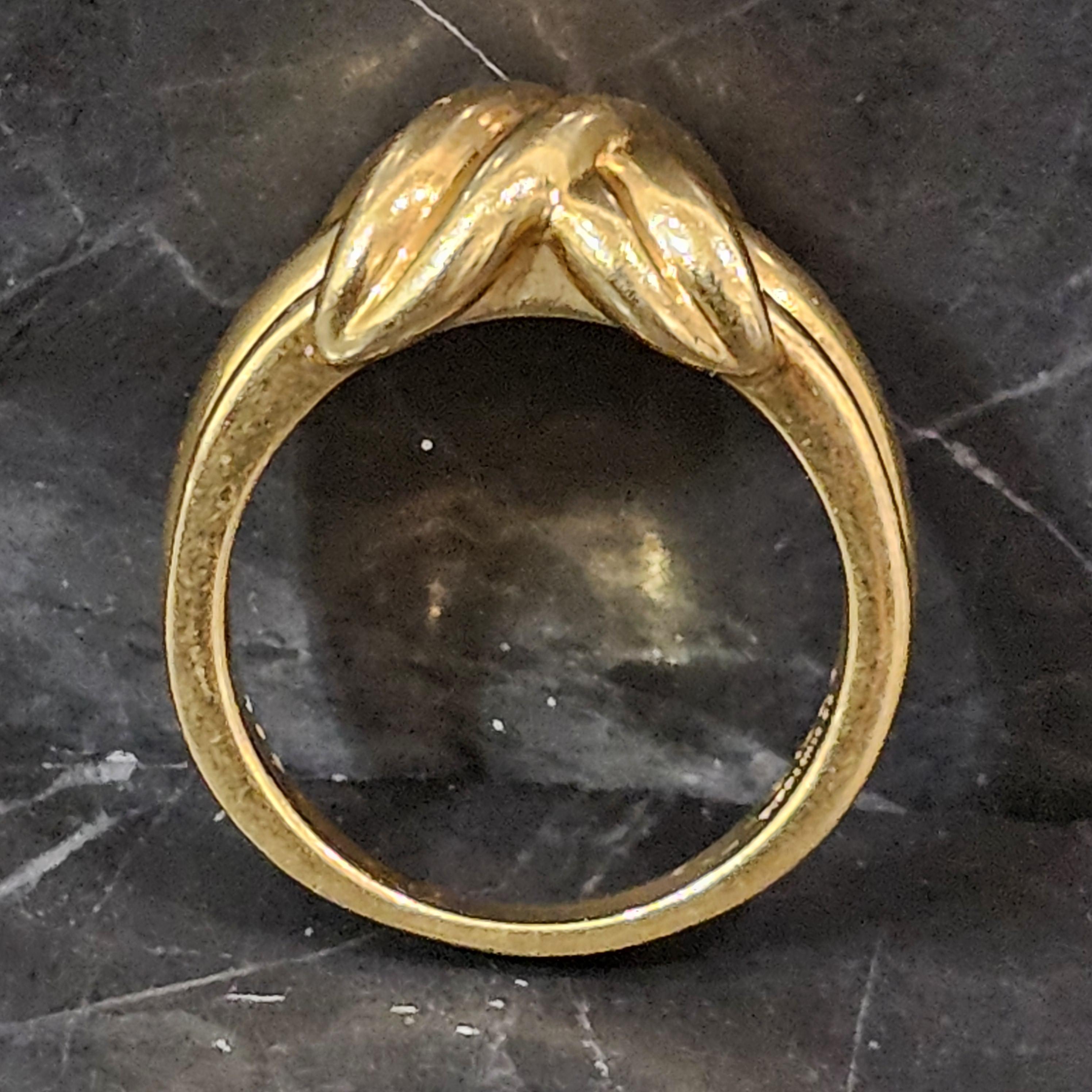 Tiffany & Co. Bague caractéristique en or jaune 18 carats 1990, taille 8,75 12 mm en vente 3