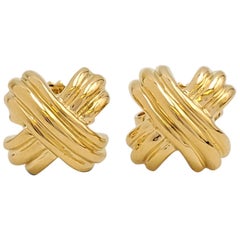 Tiffany & Co. 'Signature X' Yellow Gold Earrings