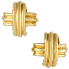 Tiffany & Co. Signature Yellow Gold Clip-On Earrings