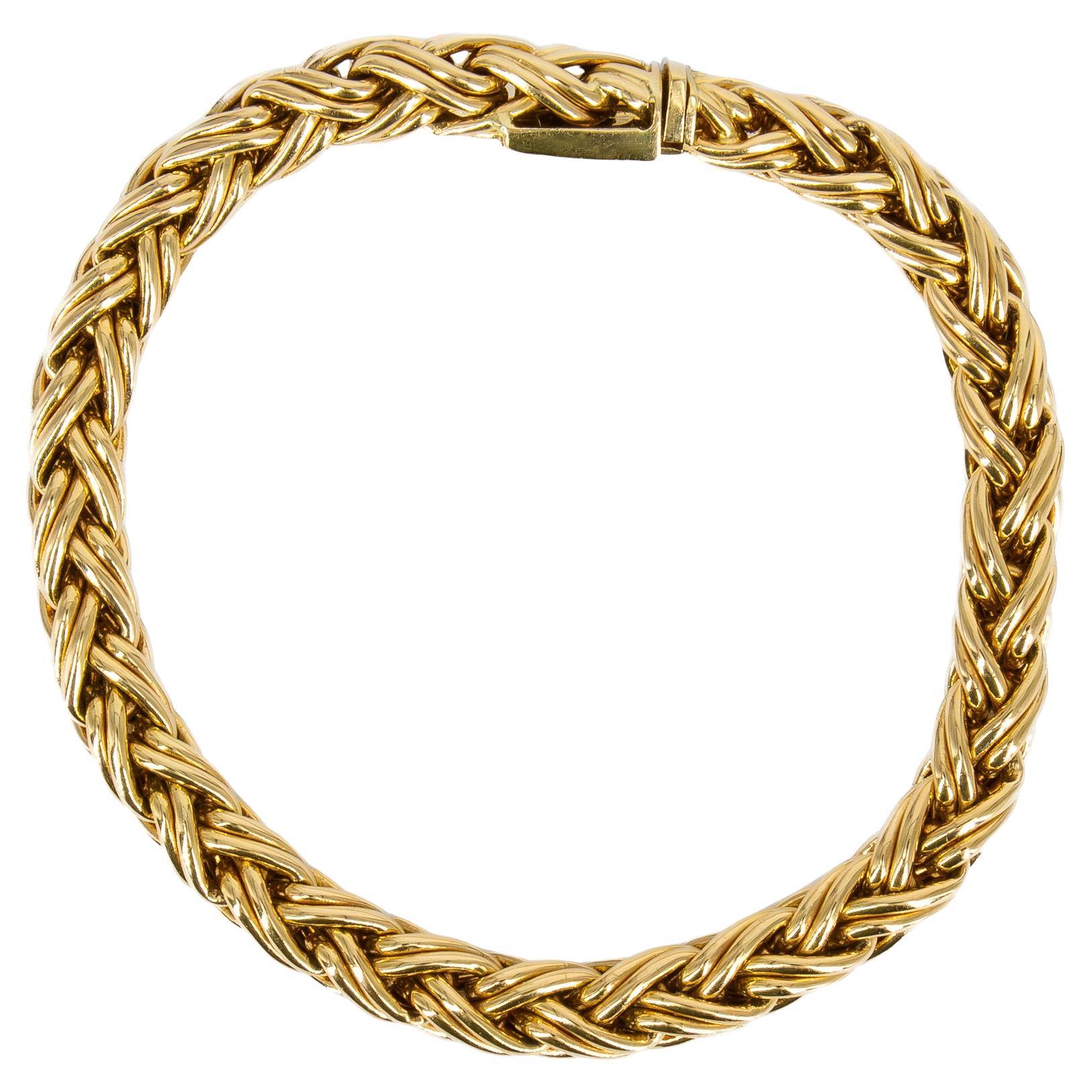 Tiffany 
Co. Signed 14K Yellow Gold Woven Bracelet