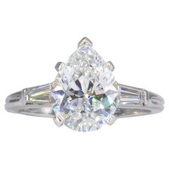 Tiffany & Co. Signierter 2,58 Karat GIA F VS2 birnenförmiger Diamant-Verlobungsring