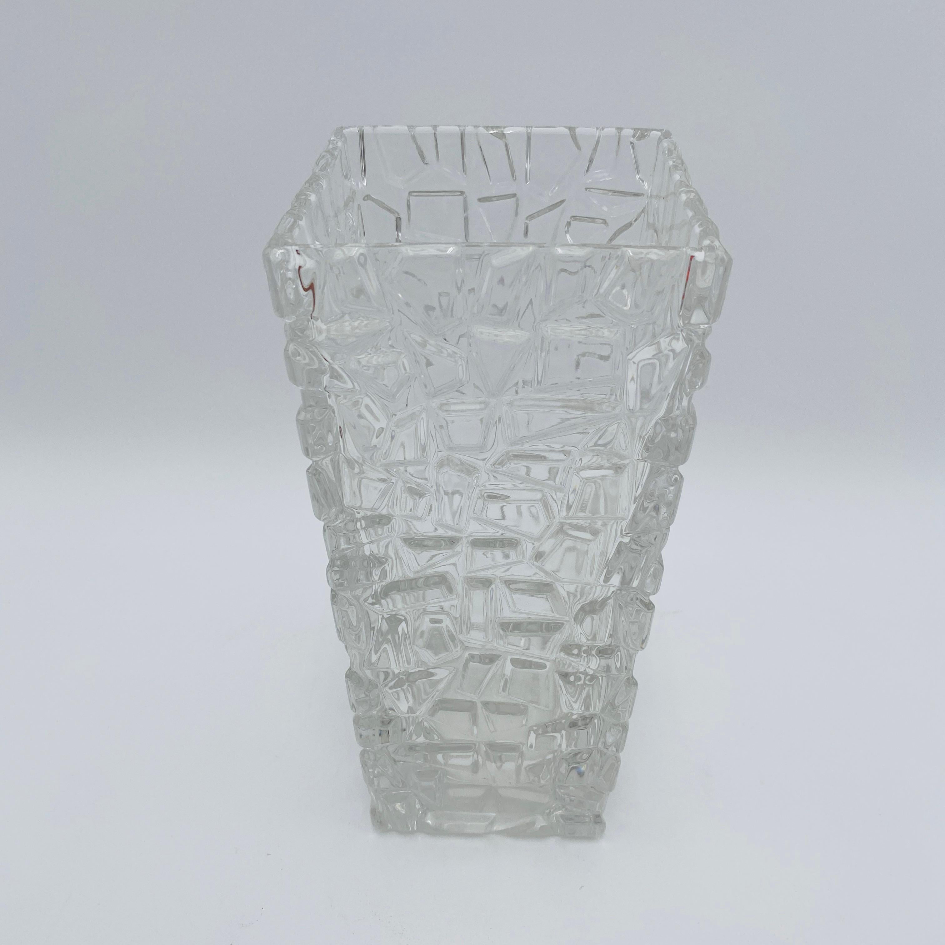 Modern Tiffany & Co Signed Crystal Vase For Sale