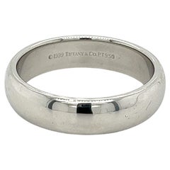 Retro Tiffany & Co. Signed Platinum Mens Wedding Band Ring
