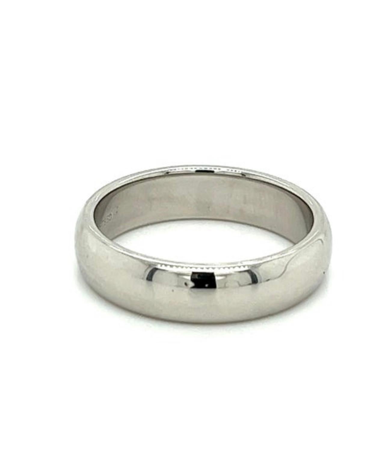 Tiffany & Co. Signed Platinum Wide Plain Wedding Band Ring 15 Grams, Estate For Sale 1
