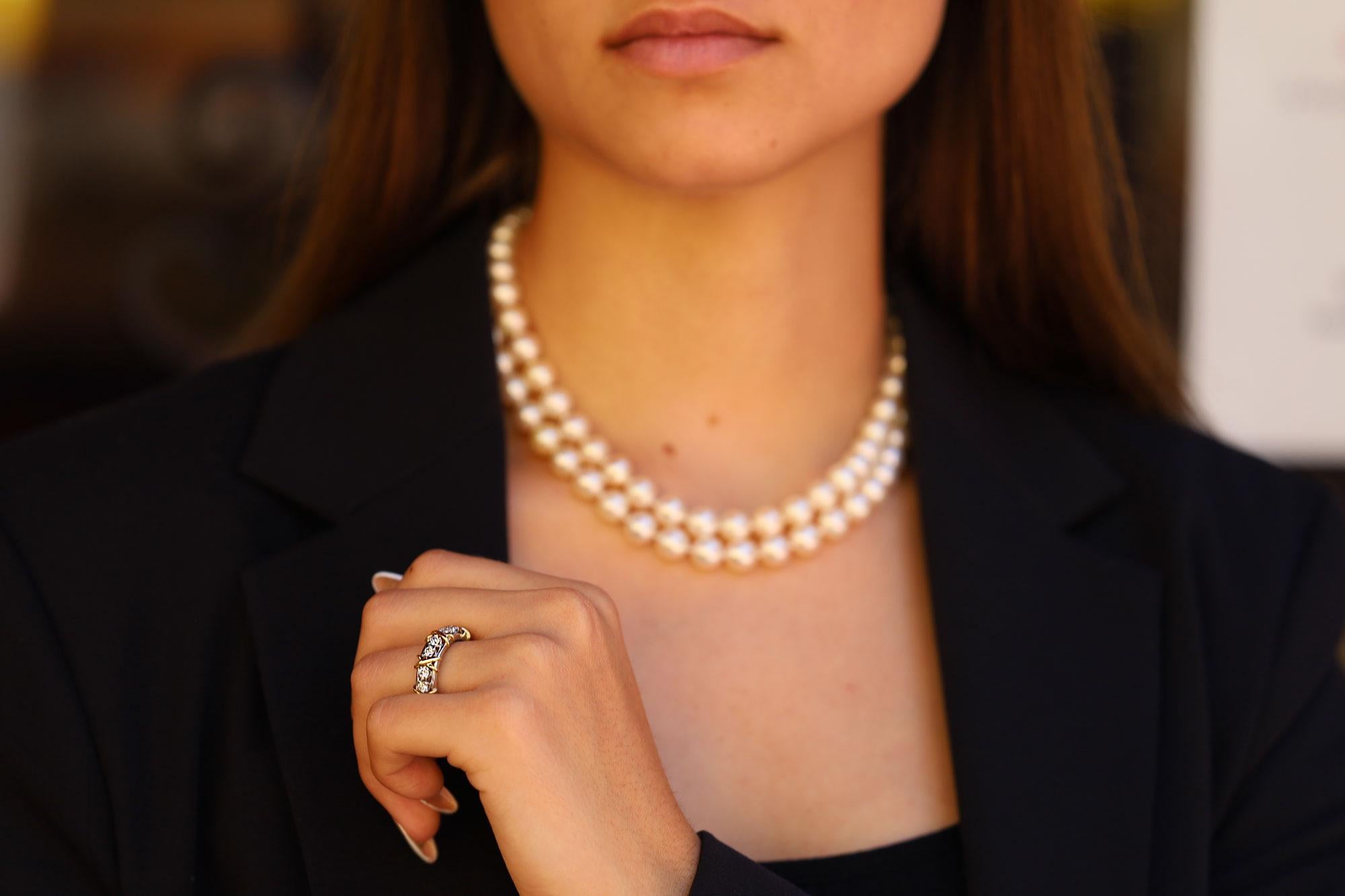 Tiffany & Co Signed Schlumberger Diamond Band Size 7 In Excellent Condition In Santa Barbara, CA