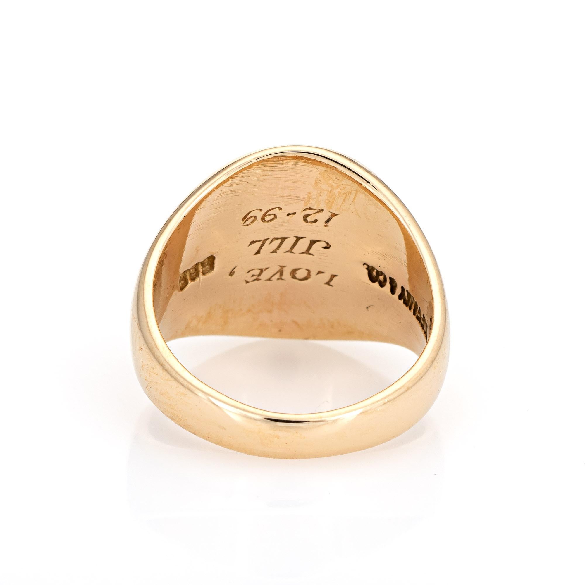 Tiffany & Co. Signet Ring Vintage 14 Karat Gelbgold Pinky Schmuck Buchstabe K Damen