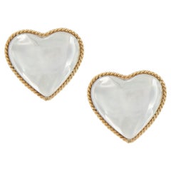 Vintage Tiffany & Co. Silver and 18 Karat Gold Heart Earrings