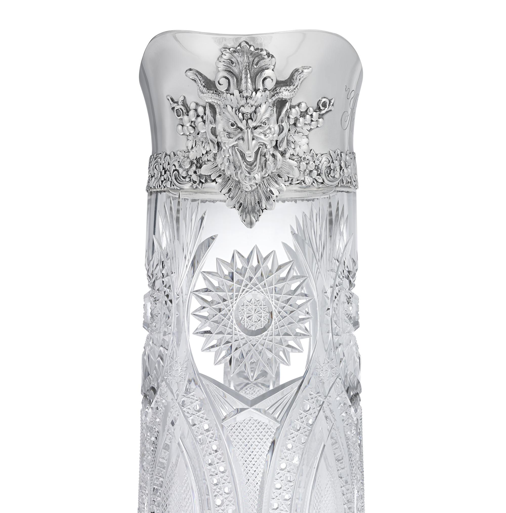 Tiffany & Co. Krug aus Silber und geschliffenem Glas (Sonstiges) im Angebot