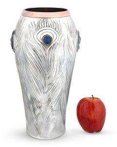 Tiffany & Co. Silver and Favrile Glass Vase