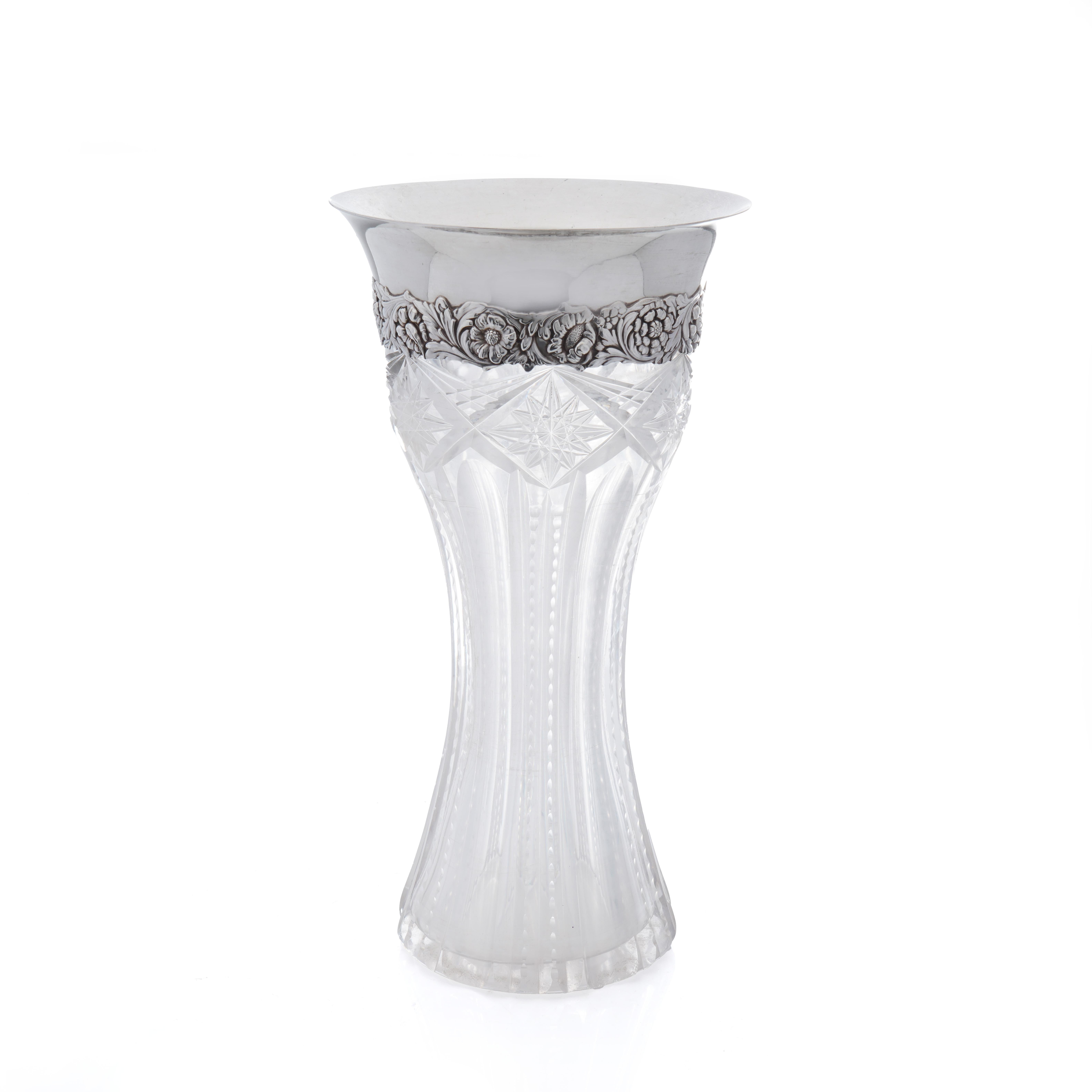 Tiffany & Co. Silver and glass vase For Sale 2