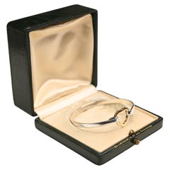 Tiffany Co Silver and Gold Bangle. 18K Yellow Gold Heart Center Sterling Silver