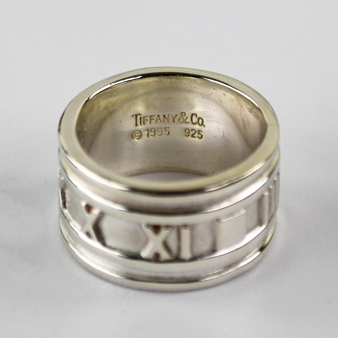 Tiffany & Co. Silver Atlas Roman Numeral Band Ring 11g For Sale 1