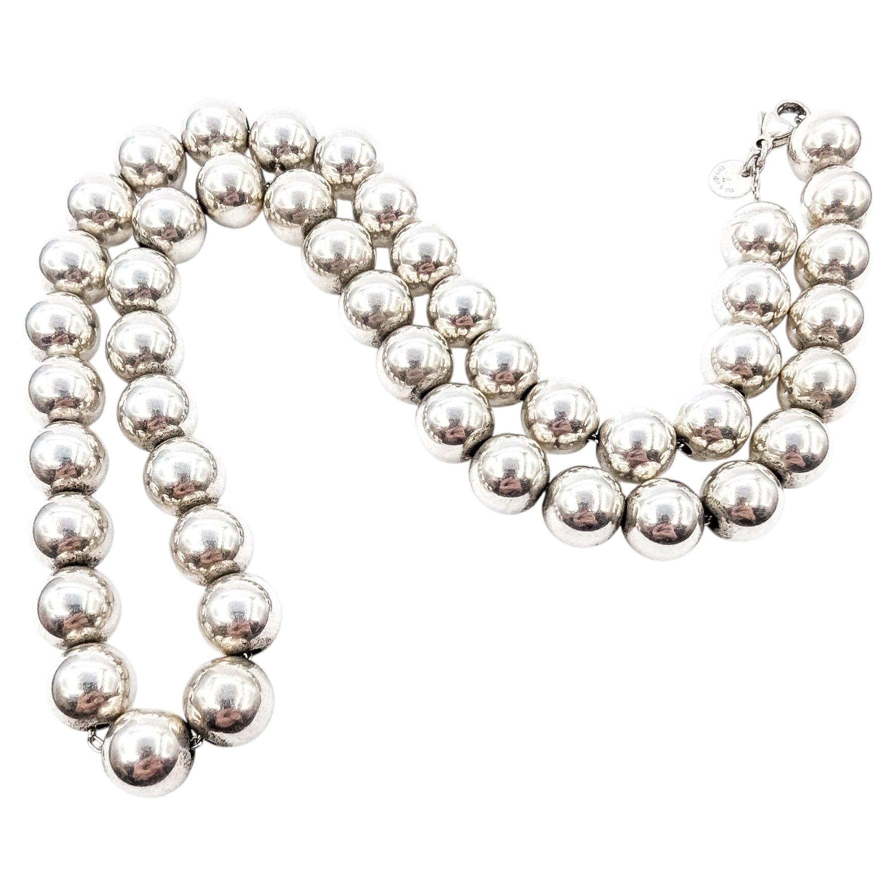 Tiffany & Co. Silver Ball Necklace in Sterling Silver For Sale