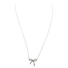 Tiffany & Co. Silberne Halskette mit Schleifenanhänger