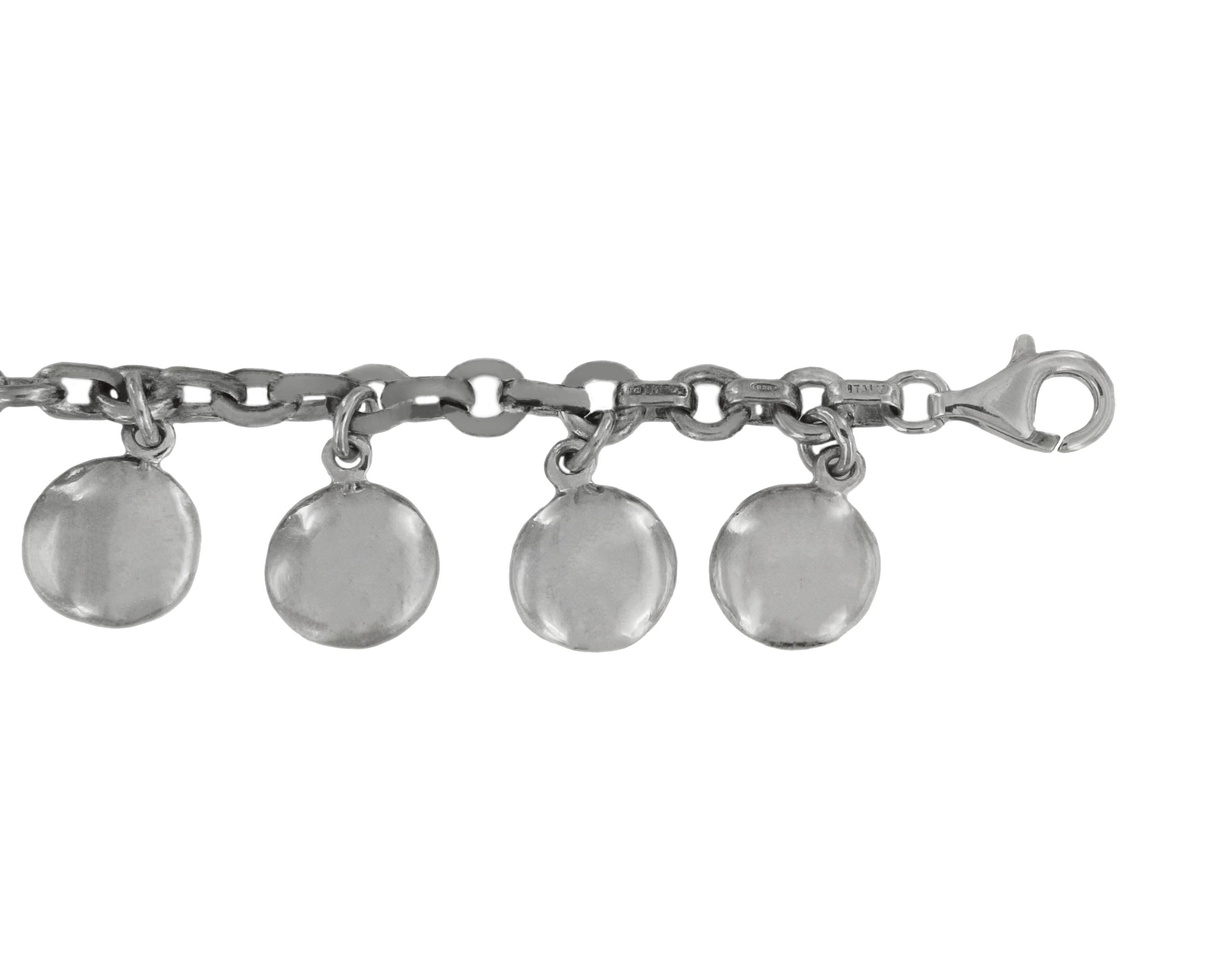 Tiffany & Co. Bracelet de breloques en argent avec disques ronds et paillettes Pour femmes en vente