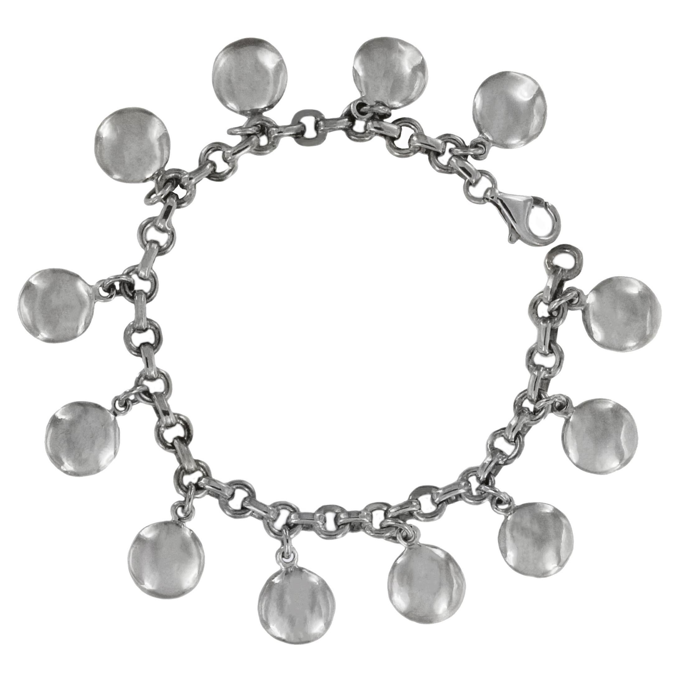 Tiffany & Co. Silver Dangling Round Discs Charm Bracelet For Sale