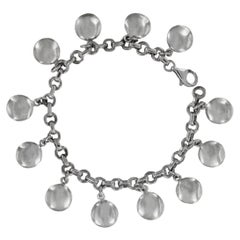 Used Tiffany & Co. Silver Dangling Round Discs Charm Bracelet