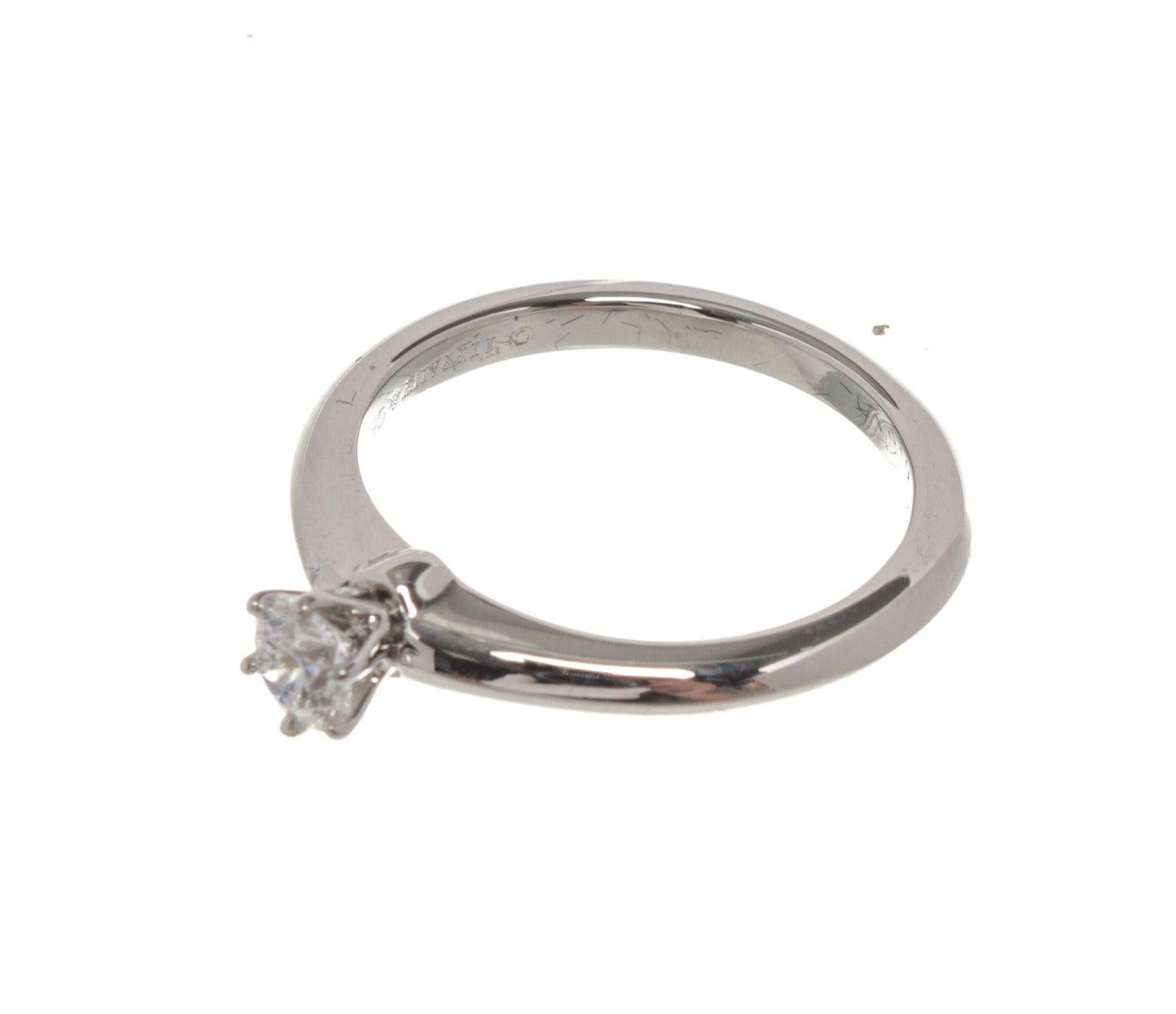 Women's Tiffany & Co. Silver Diamond Solitaire Ring 4.5