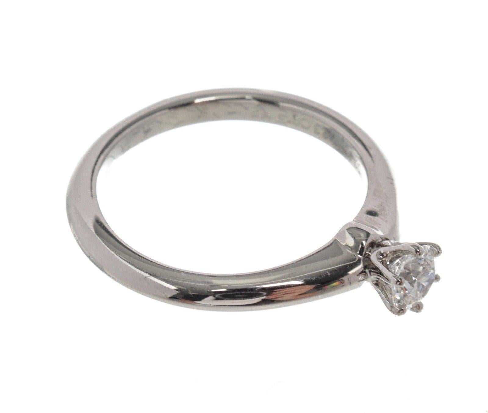 Tiffany & Co. Silver Diamond Solitaire Ring 4.5 2