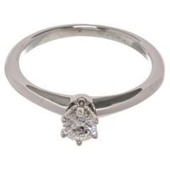 Tiffany & Co. Silver Diamond Solitaire Ring
