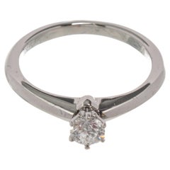 Tiffany & Co. Silver Diamond Solitaire Ring