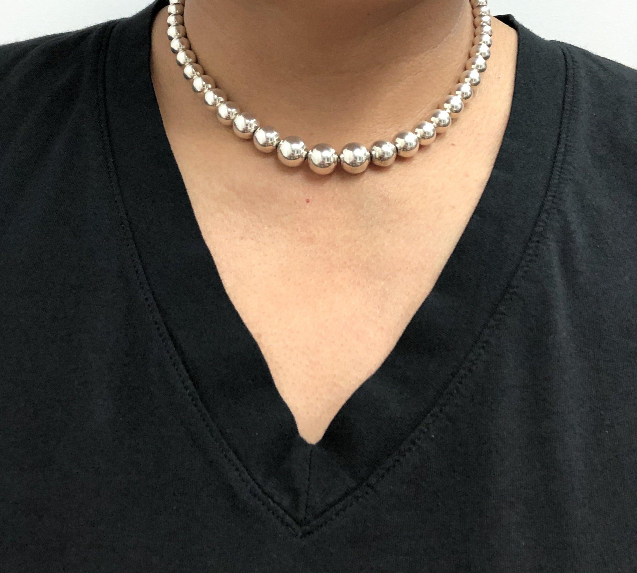 silver ball necklace tiffany