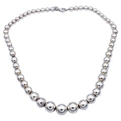 Tiffany & Co. Silver Hardwear Ball Necklace Long