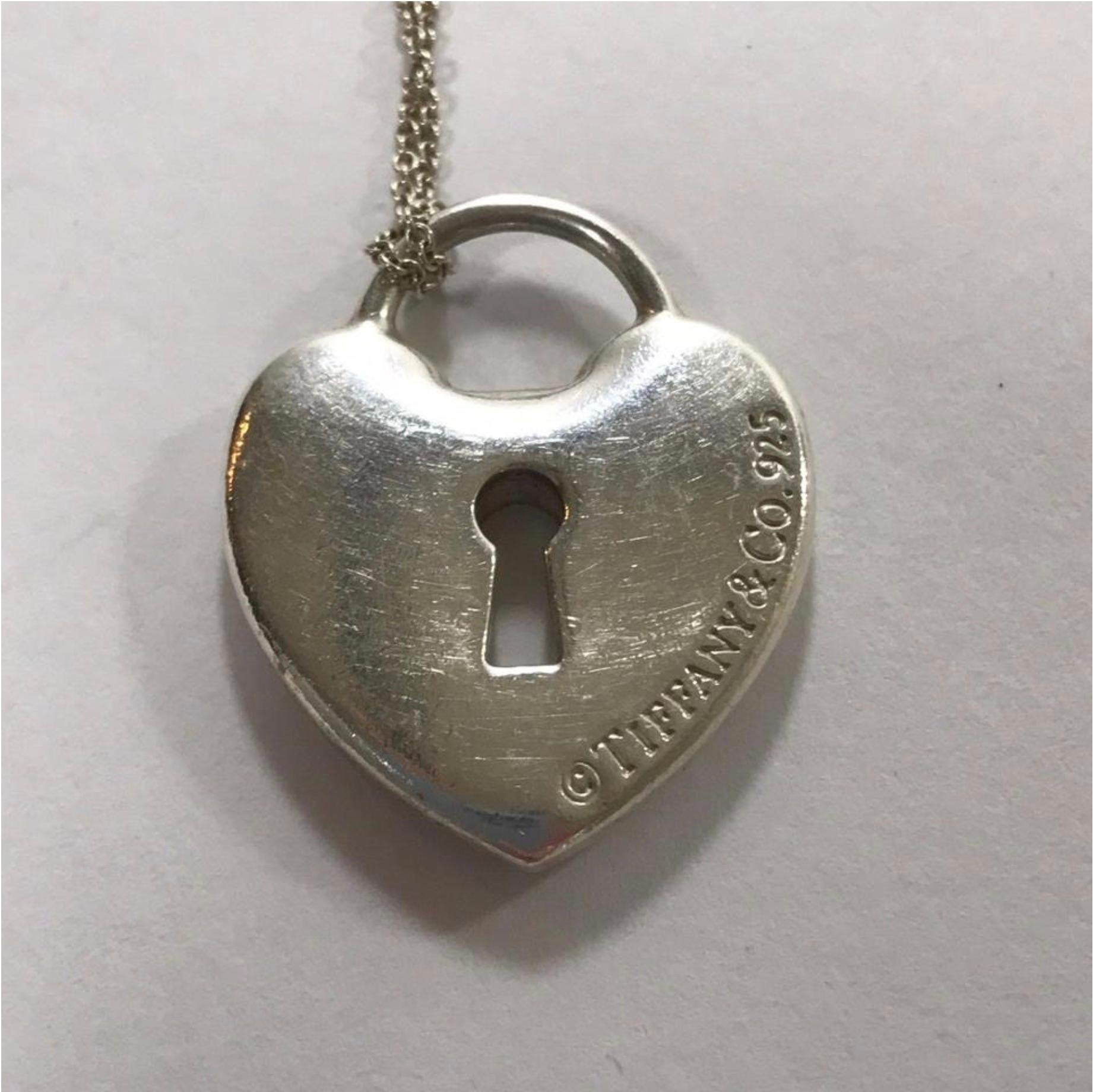 heart padlock necklace silver