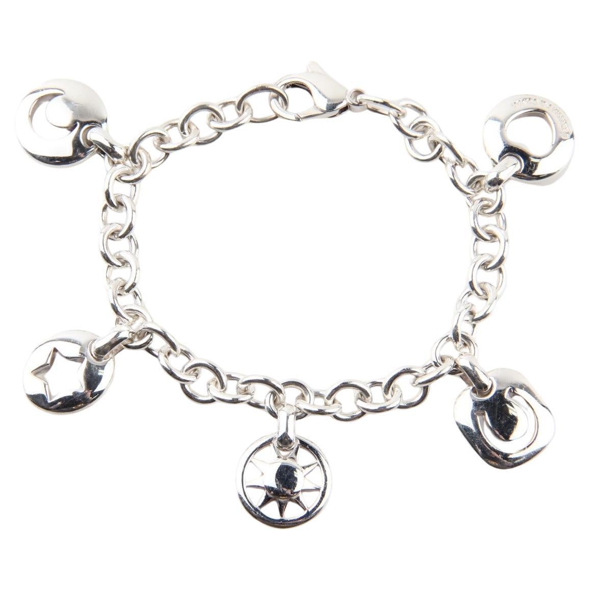 Tiffany & Co Silver Heart Sun Star Moon Horseshoe Charm Bracelet For Sale