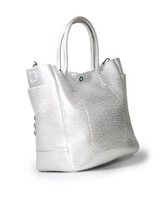 Tiffany & Co. Silver Leather Tote Bag
