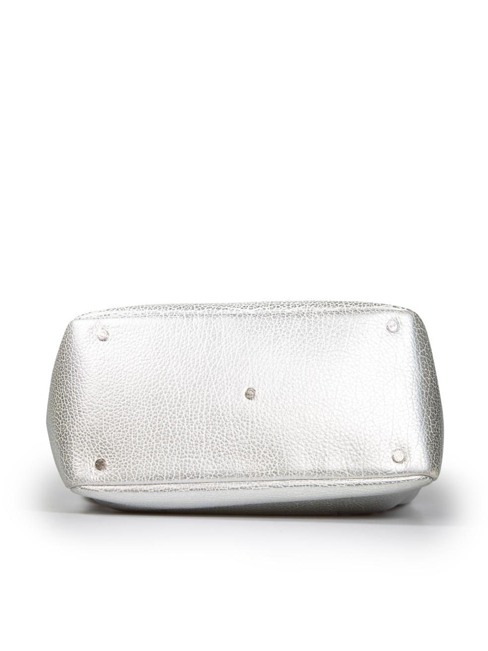 Tiffany & Co. Silver Leather Tote Bag Damen