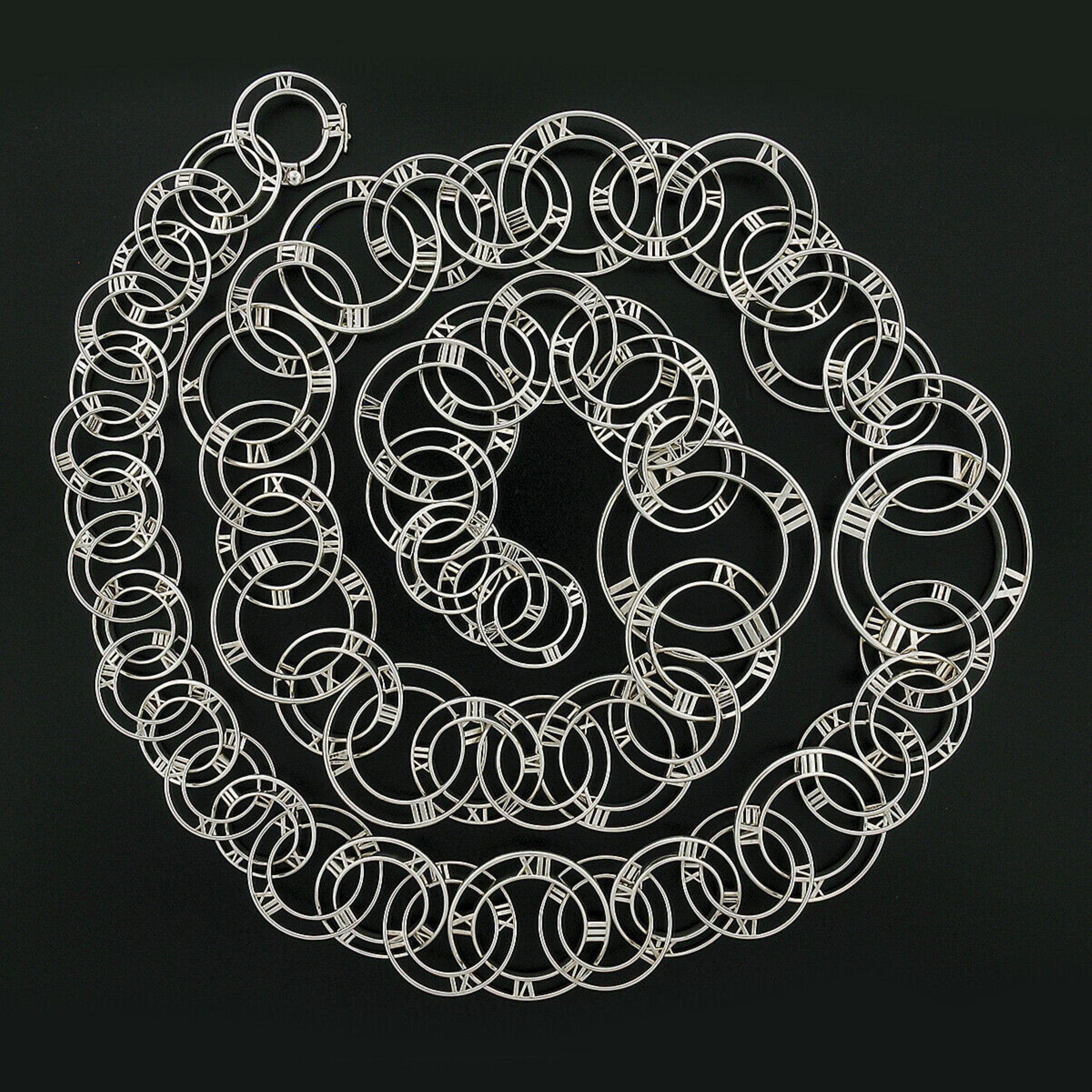 Women's Tiffany & Co. Silver Graduated Open Atlas Link Chain Statement Necklace