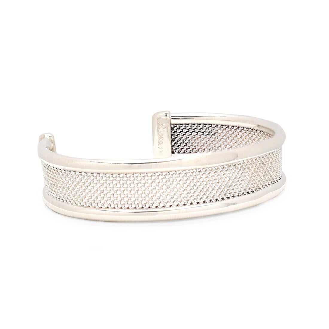 Tiffany & Co. Silber Mesh Manschettenarmband für Damen oder Herren