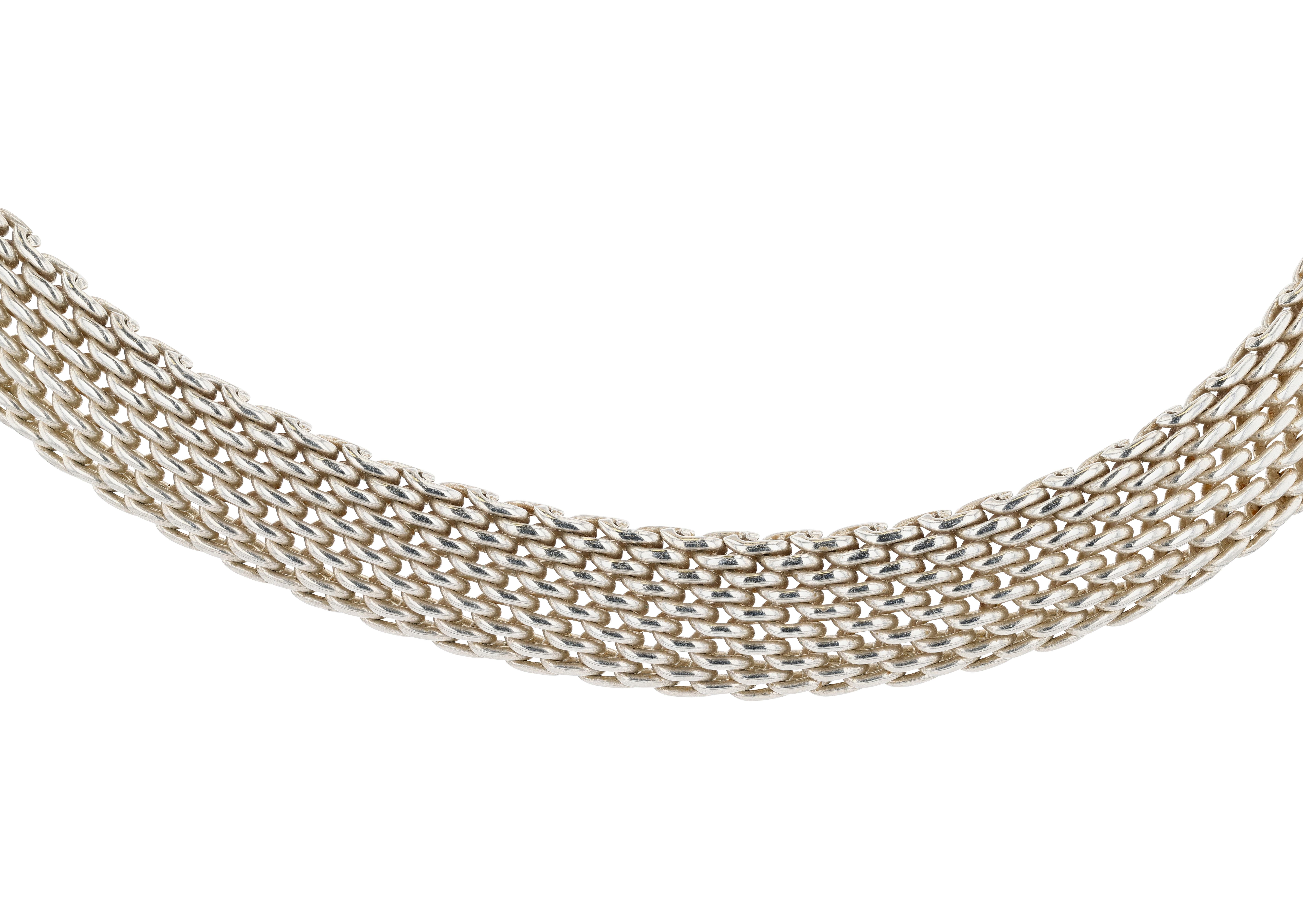 Contemporary Tiffany & Co. Silver Mesh Somerset Necklace