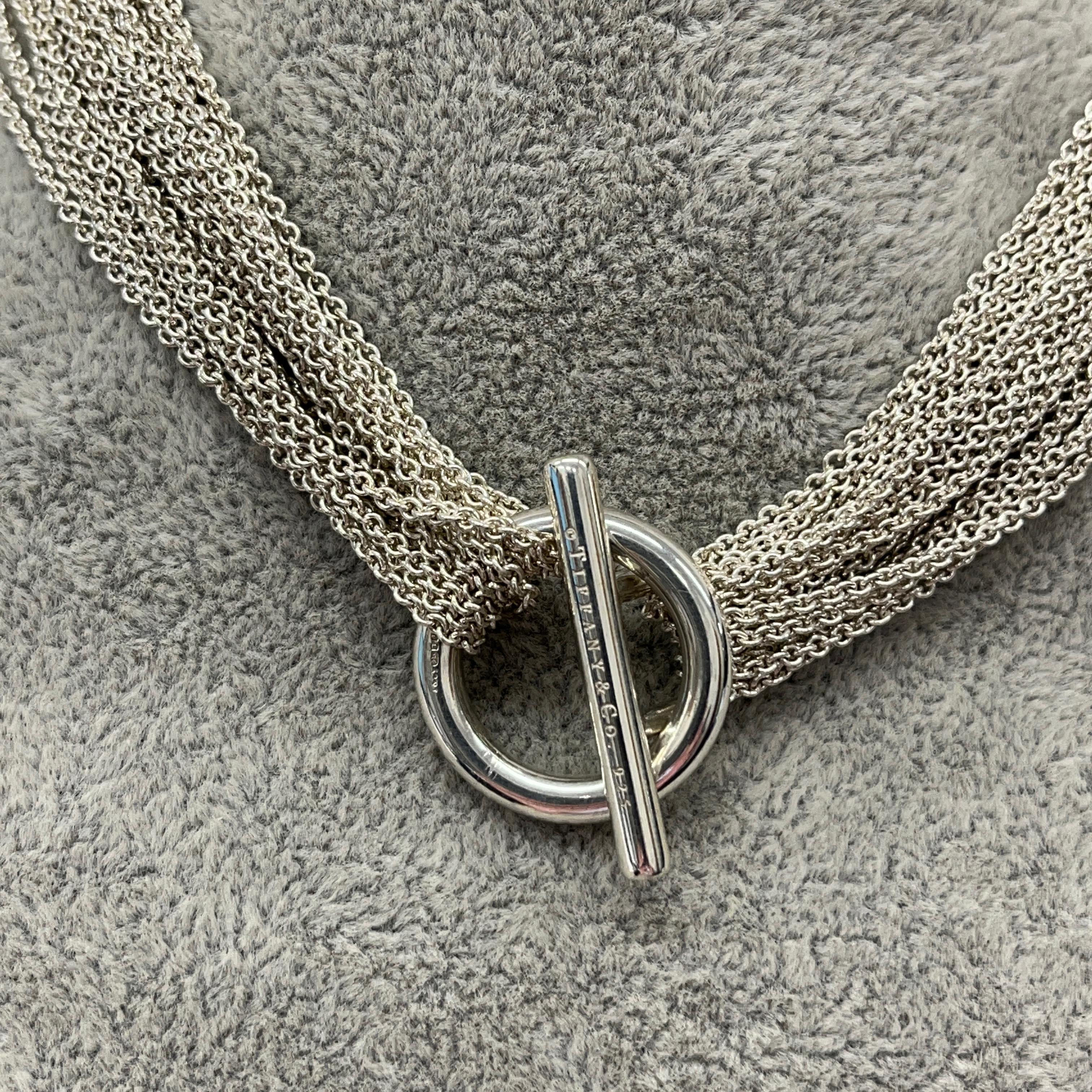 Women's Tiffany & Co. Silver Multistrand Heart Necklace, 56.68g For Sale