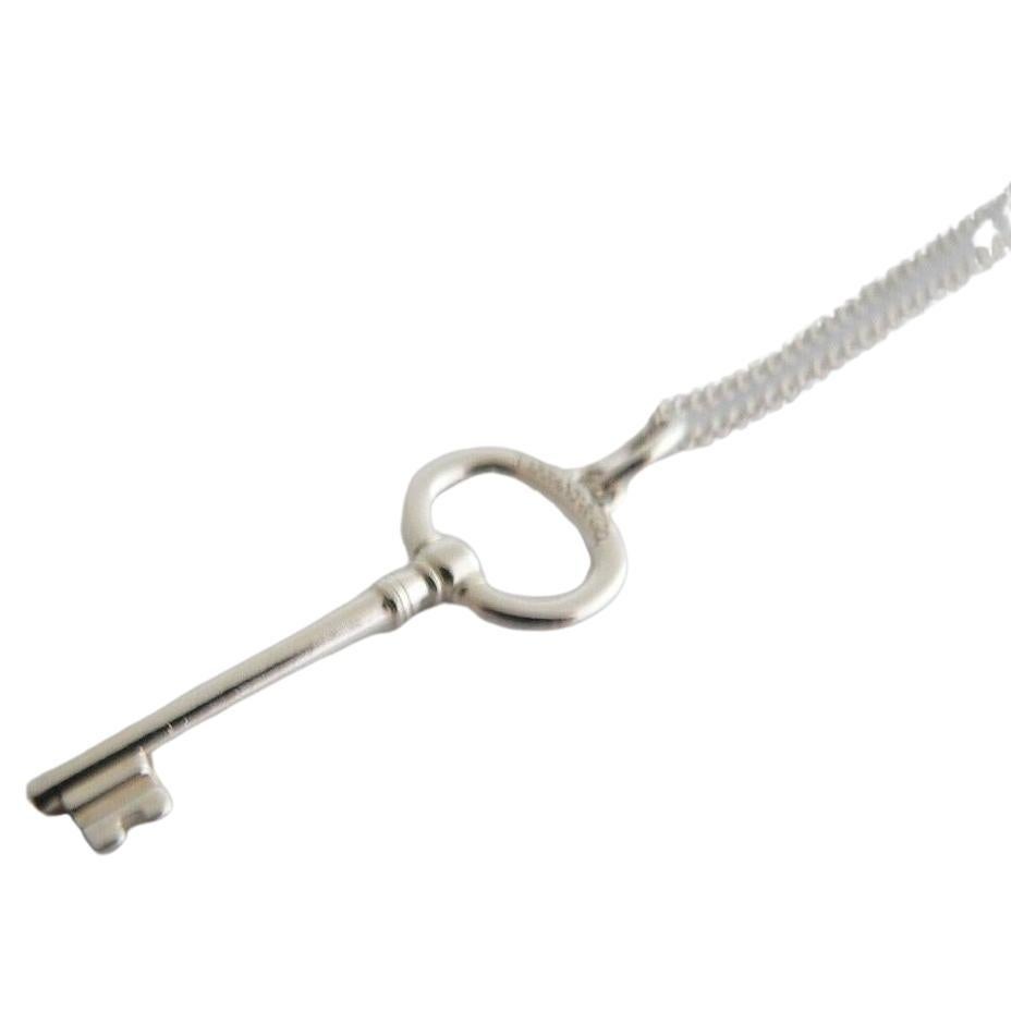 Tiffany & Co Silber Oval Schlüsselanhänger Halskette Anhänger Charm Kette 18'' im Angebot