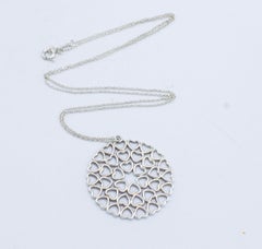 Tiffany & Co. Silver Paloma Picasso Crown of Hearts Medallion Pendant Necklace