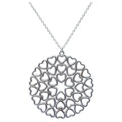 Tiffany & Co. Silver Paloma Picasso Crown of Hearts Medallion Pendant Necklace
