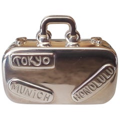 Tiffany & Co. Silver Pillbox Luggage, London New York Beverly Hills Tokyo Munich