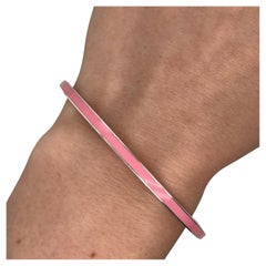Tiffany & Co. Silber rosa Emaille-Streifen-Armreif