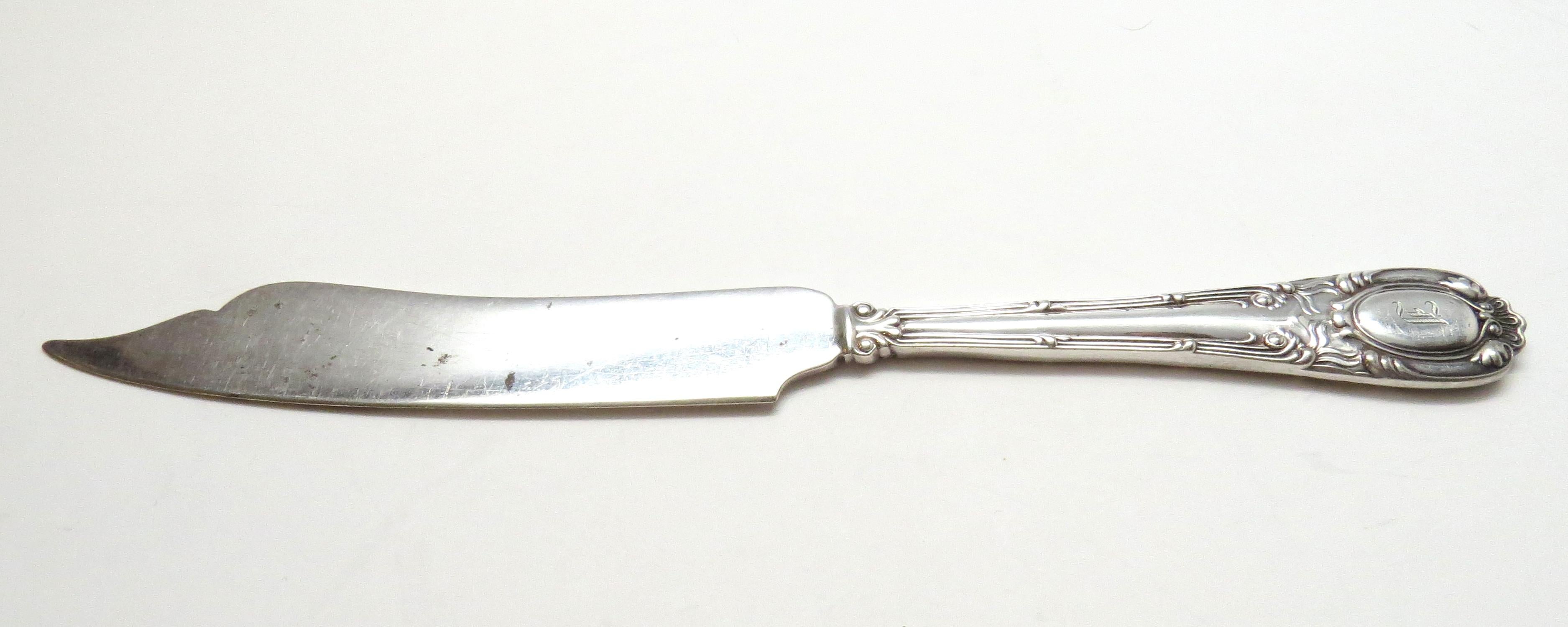 American Tiffany & Co Silver Plate Old French Fish Knife