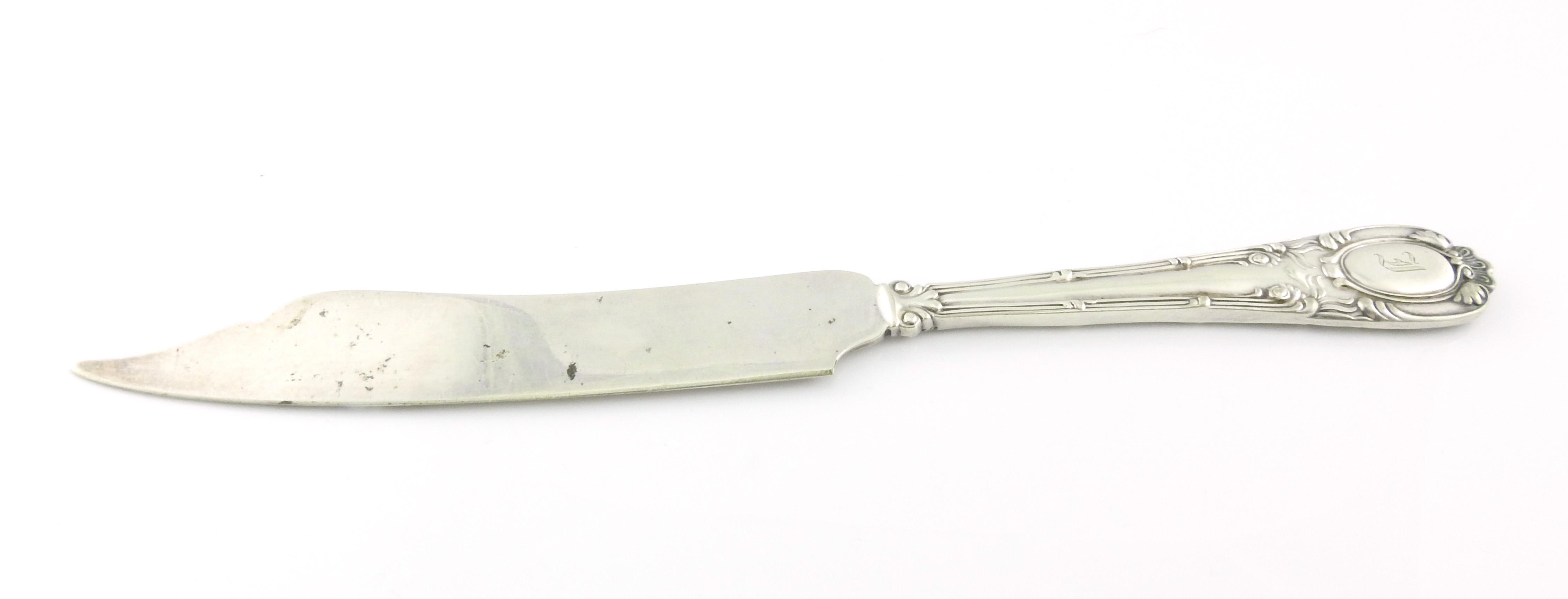 Tiffany & Co Silver Plate Old French Fish Knife In Good Condition In Washington Depot, CT