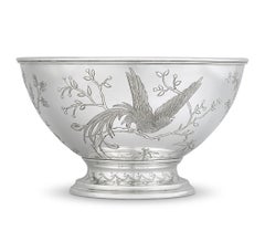 Tiffany & Co. Silver Punchbowl with Bird