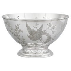 Tiffany & Co. Silver Punchbowl with Bird