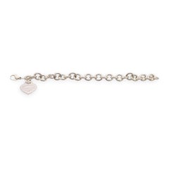 Tiffany & Co. Silver Return to Tiffany Heart Tag Charm Link Bracelet 7.5" - 10mm