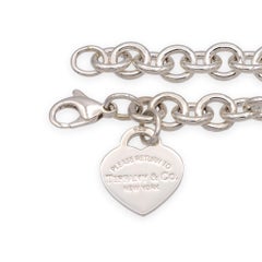 Tiffany & Co. Silver Return to Tiffany Heart Tag Link Bracelet 7.5" - 10mm