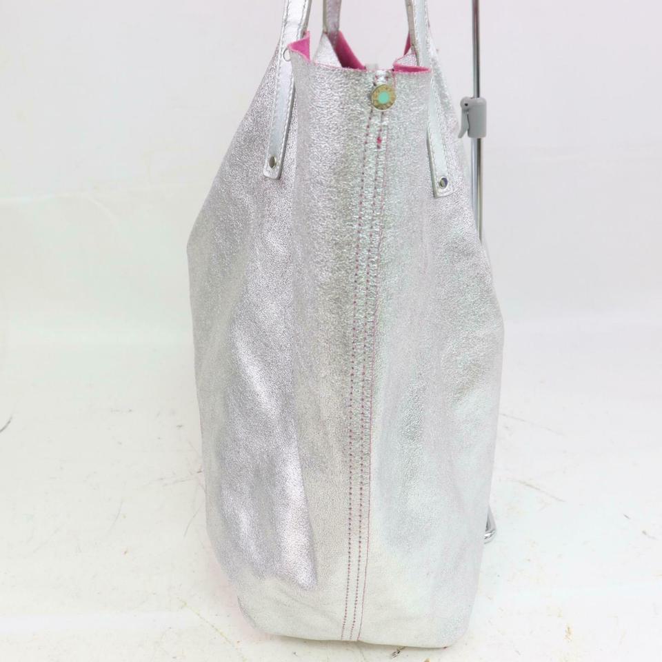 Tiffany & Co. Silver Reversible Shopper Tote with Pouch 871440  4